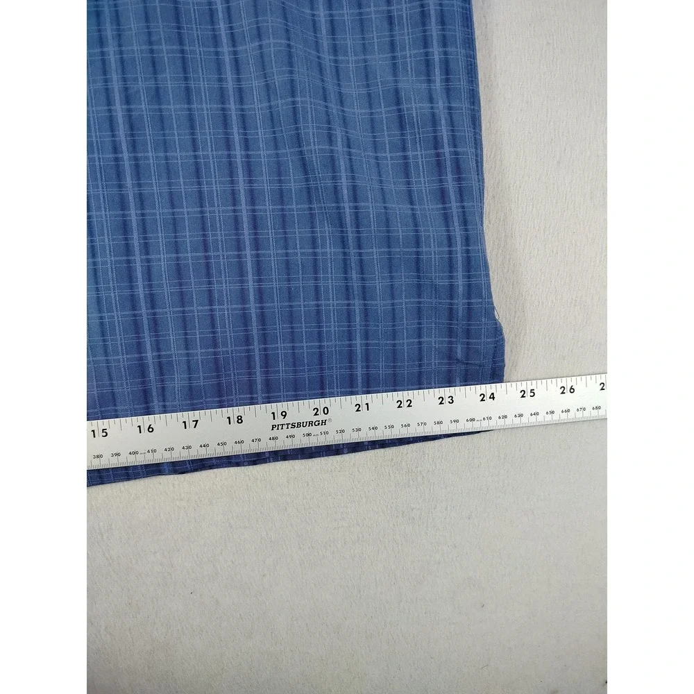 Island Shores Camp Shirt Mens Large Blue Check Short Sleeve Casual Summer